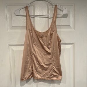 Vassarette Women’s Vintage Lingerie Nude Beige V Neck Nylon Camisole Size Medium
